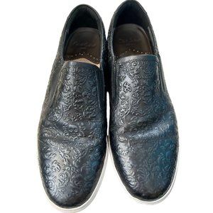 Robert Graham Skull Embossed Leather Slip Ons Men's size 11